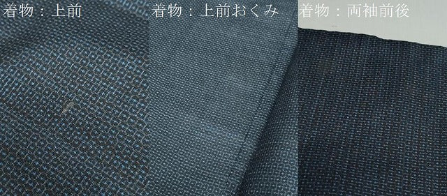 平和屋着物●男性　本場大島紬　アンサンブル　長襦袢セット（袷）　100亀甲　総詰め　正絹　逸品　DAAZ7226ud