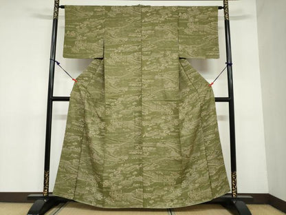 平和屋着物●上質な小紋　人物風景文　正絹　逸品　DAAZ7229ud