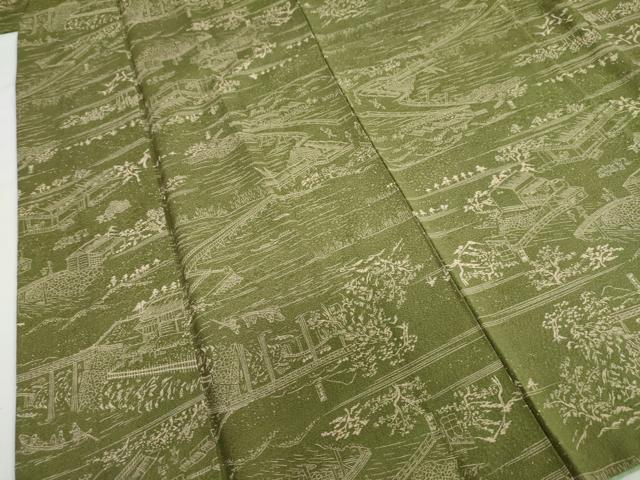 平和屋着物●上質な小紋　人物風景文　正絹　逸品　DAAZ7229ud
