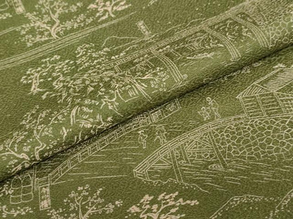 平和屋着物●上質な小紋　人物風景文　正絹　逸品　DAAZ7229ud