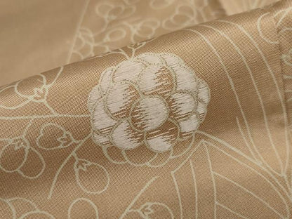 平和屋着物●本場縞大島紬　訪問着　刺繍　草花文　正絹　逸品　DAAZ7242ud