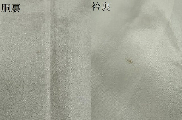 平和屋着物●本場縞大島紬　訪問着　刺繍　草花文　正絹　逸品　DAAZ7242ud