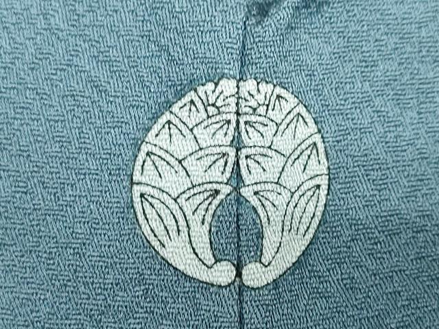 平和屋着物●上質な色無地　霞地紋　錆御納戸色　正絹　逸品　DAAZ7246ud