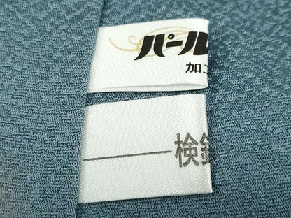平和屋着物●上質な色無地　霞地紋　錆御納戸色　正絹　逸品　DAAZ7246ud