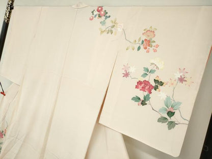 平和屋着物●訪問着　友禅　作家物　花鳥文　正絹　逸品　DAAZ7275ud