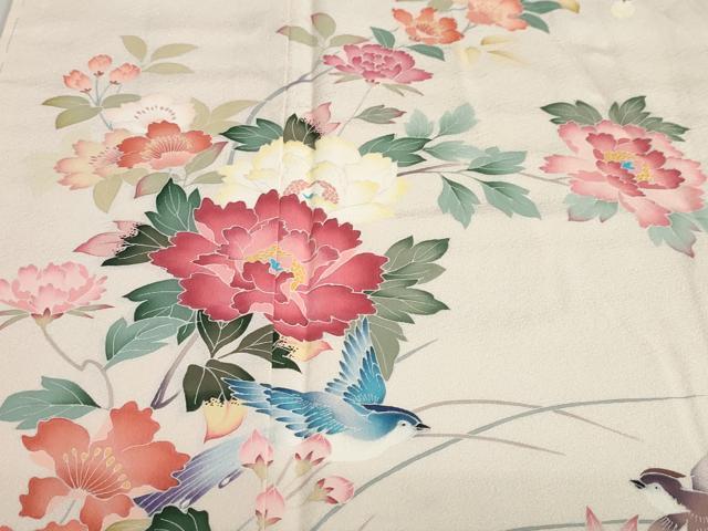 平和屋着物●訪問着　友禅　作家物　花鳥文　正絹　逸品　DAAZ7275ud