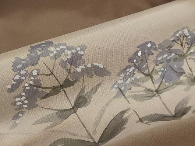 平和屋着物●訪問着 手描き 草花文 暈し染め 正絹 逸品 未使用 DAAZ7285ud