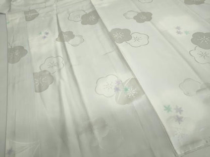 平和屋着物●長襦袢　袷　舞花地紋　正絹　逸品　DAAZ7293ud