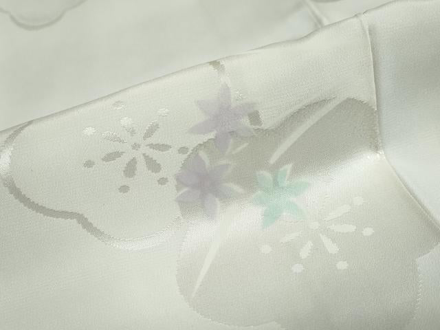 平和屋着物●長襦袢　袷　舞花地紋　正絹　逸品　DAAZ7293ud