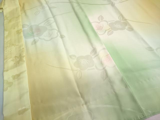 平和屋着物●長襦袢 無双仕立て 舞花地紋 暈し染め 金彩 正絹 逸品 DAAZ7294ud