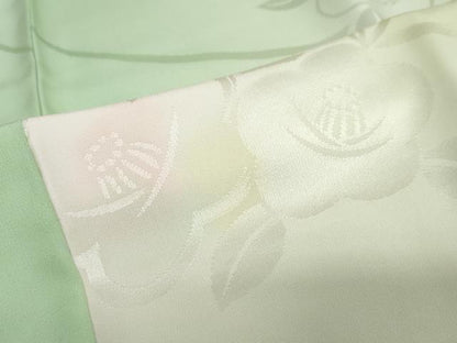 平和屋着物●長襦袢 無双仕立て 舞花地紋 暈し染め 金彩 正絹 逸品 DAAZ7294ud