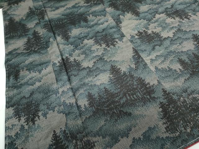 平和屋着物●上質な紬　樹林文　正絹　逸品　未使用　DAAZ7296ud