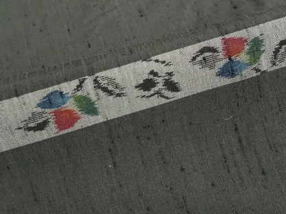 平和屋着物●上質な紬 横段草花文 正絹 逸品 DAAZ7299ud