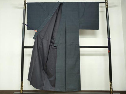 平和屋着物●男性　本場大島紬　アンサンブル　長羽織　80亀甲　総詰め　正絹　逸品　DAAZ7304ud
