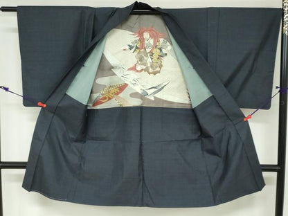平和屋着物●男性　本場大島紬　アンサンブル　長羽織　80亀甲　総詰め　正絹　逸品　DAAZ7304ud