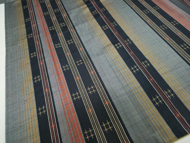 平和屋着物●上質な紬 変わり間道 正絹 逸品 DAAZ7307ud