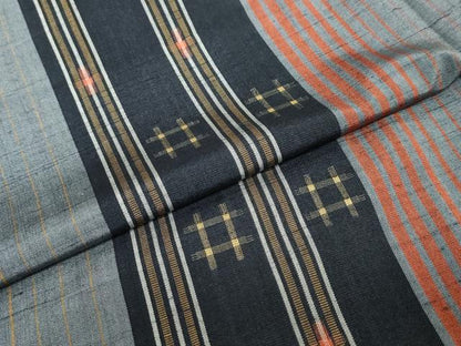 平和屋着物●上質な紬 変わり間道 正絹 逸品 DAAZ7307ud