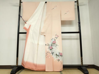 平和屋着物●訪問着 友禅 作家物 枝花文 暈し染め 正絹 逸品 DAAZ7318ud