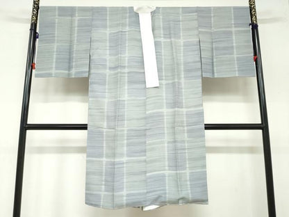 平和屋着物●長襦袢　袷　変わり格子文　正絹　逸品　DAAZ7328ud
