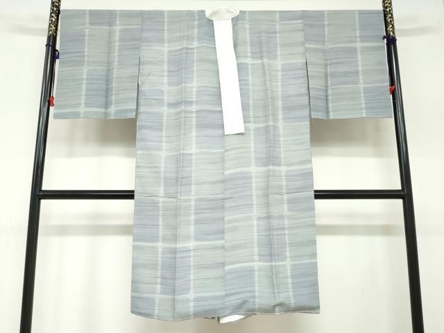 平和屋着物●長襦袢　袷　変わり格子文　正絹　逸品　DAAZ7328ud