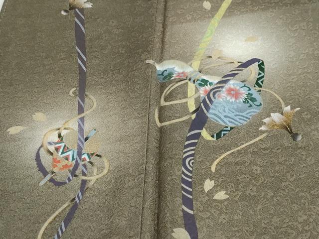 平和屋着物○訪問着 玩具紐文 瓢箪 暈し染め 金彩 正絹 逸品