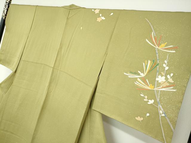 平和屋着物●訪問着　松梅文　たたき染め　金彩　高島屋扱い　正絹　逸品　未使用　DABD9057ud