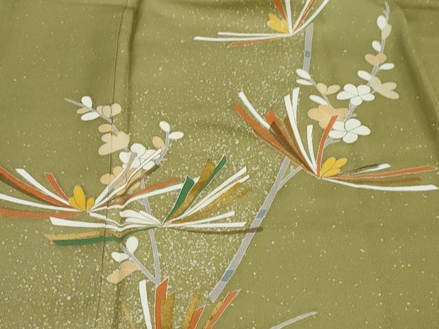 平和屋着物●訪問着　松梅文　たたき染め　金彩　高島屋扱い　正絹　逸品　未使用　DABD9057ud