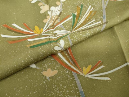 平和屋着物●訪問着　松梅文　たたき染め　金彩　高島屋扱い　正絹　逸品　未使用　DABD9057ud