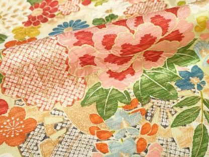 平和屋着物●創業460年・千總　小紋　花車文　金彩　三越扱い　正絹　逸品　DAAZ7358ud