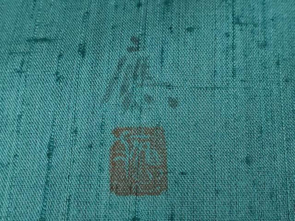 平和屋着物●訪問着　作家物　手描き　生紬　人物風景文　正絹　逸品　DAAZ7384ud