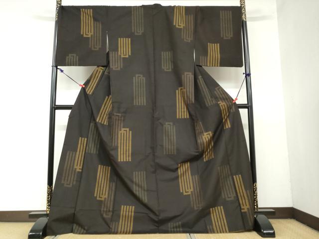 平和屋着物●本場大島紬　地空き　9マルキ　源氏香　正絹　逸品　DAAZ7387ud