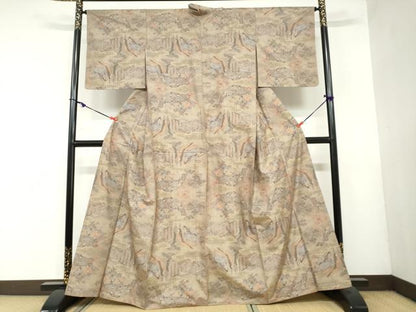 平和屋着物●本場大島紬　9マルキ　平安人物文　正絹　逸品　DABF1395ud