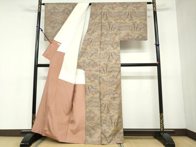 平和屋着物●本場大島紬　9マルキ　平安人物文　正絹　逸品　DABF1395ud