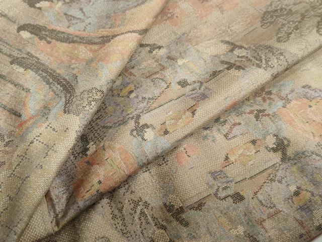 平和屋着物●本場大島紬　9マルキ　平安人物文　正絹　逸品　DABF1395ud