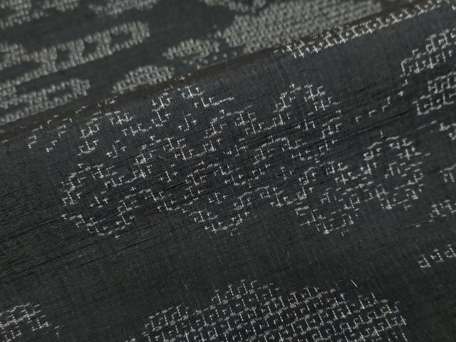 平和屋着物●結城紬　80亀甲　雲取り吉祥笹竹文　正絹　逸品　DAAZ7425ud