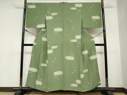 平和屋着物●上質な小紋　舞花文　蛍暈し　正絹　逸品　DAAZ7428ud