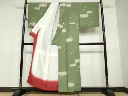 平和屋着物●上質な小紋　舞花文　蛍暈し　正絹　逸品　DAAZ7428ud