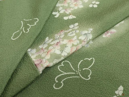平和屋着物●上質な小紋　舞花文　蛍暈し　正絹　逸品　DAAZ7428ud