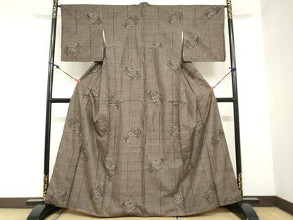 平和屋着物●本場大島紬 7マルキ 草花丸文 正絹 逸品 DAAZ7430ud