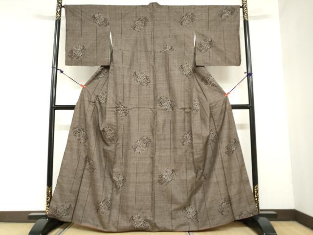 平和屋着物●本場大島紬 7マルキ 草花丸文 正絹 逸品 DAAZ7430ud