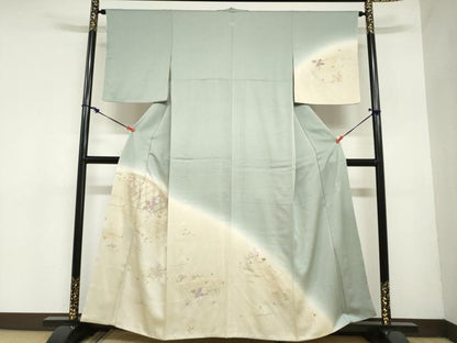 平和屋着物●訪問着 貝紫 刺繍 草花籬文 暈し染め 金彩 正絹 逸品 DAAZ7435ud