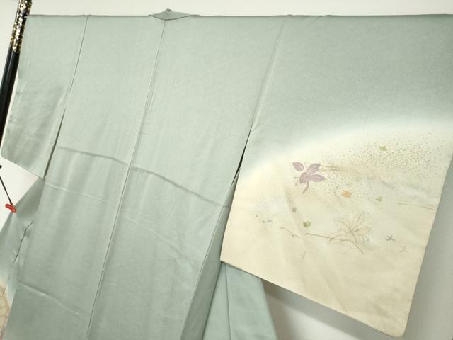 平和屋着物●訪問着 貝紫 刺繍 草花籬文 暈し染め 金彩 正絹 逸品 DAAZ7435ud