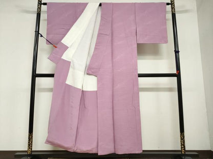 平和屋着物●上質な色無地　立波地紋　菖蒲色　正絹　逸品　未使用　DAAZ7437ud