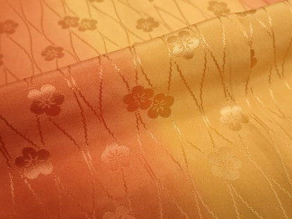 平和屋着物●長襦袢　無双仕立て　立涌舞梅地紋　暈し染め　半衿刺繍　正絹　逸品　DAAZ7456ud