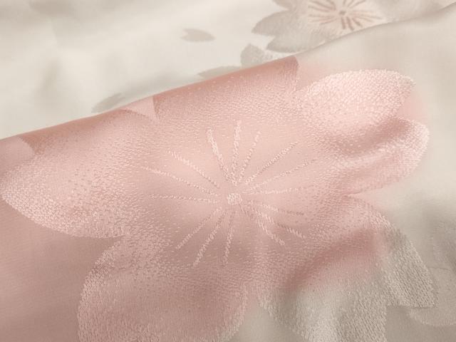 平和屋着物●振袖用長襦袢　袷　舞桜地紋　暈し染め　京都きもの友禅扱い　正絹　逸品　DAAZ7458ud