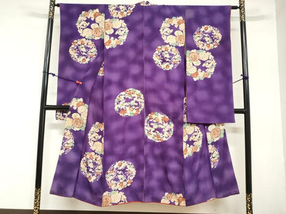 平和屋着物∵アンティーク 大正ロマン 女の子 十三参り 子供 祝着 草花丸文 逸品 DAAZ7460ud