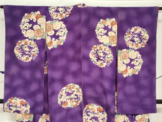 平和屋着物∵アンティーク 大正ロマン 女の子 十三参り 子供 祝着 草花丸文 逸品 DAAZ7460ud