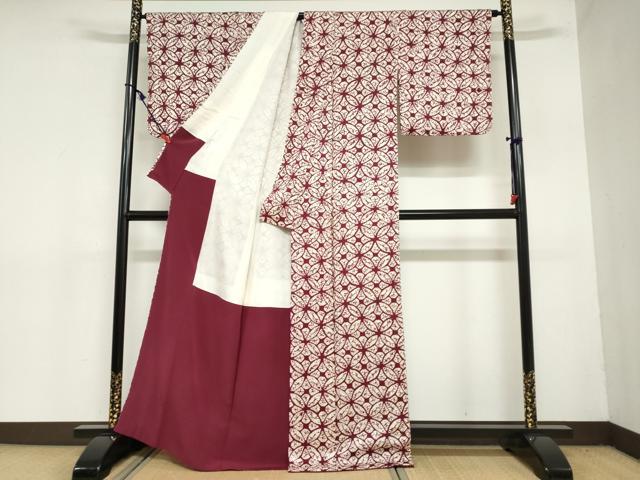 平和屋着物●上質な小紋　蜘蛛絞り　七宝文　正絹　逸品　DAAZ7479ud
