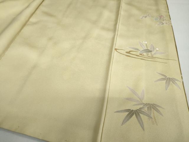 平和屋着物○訪問着 駒刺繍 草花文 金彩 金通し地 正絹 逸品