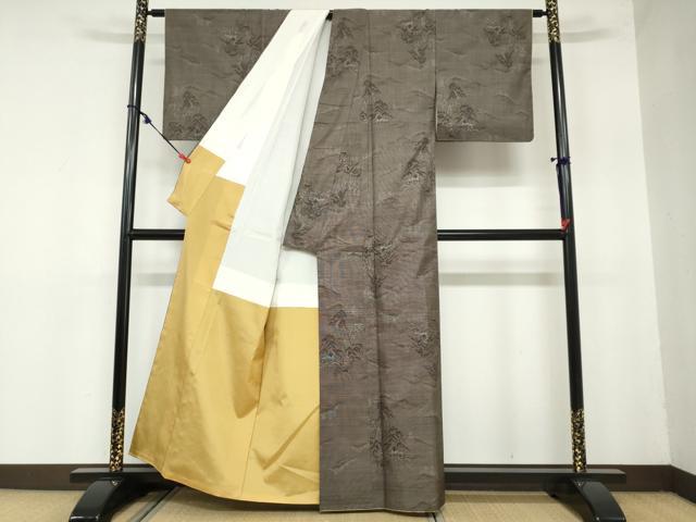 平和屋着物●本場大島紬　9マルキ　風景文　正絹　逸品　DAAZ7486ud